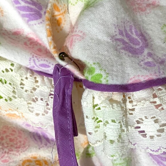 Sears Long Flannel NIghtgown 36M White - Picture 6 of 6